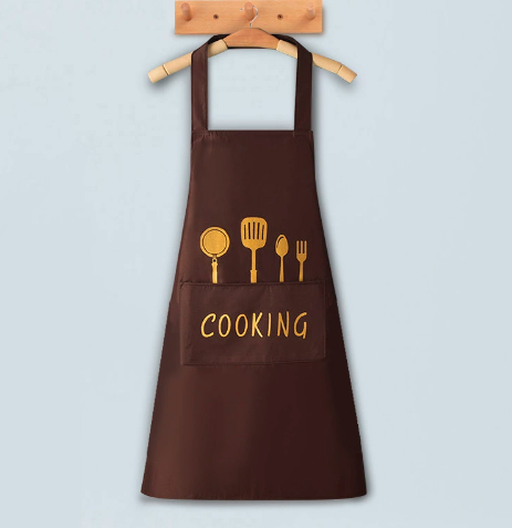 Knife and fork apron, kitchen and household cooking, super waterproof and oil resistant PVC apron for men and women，1pc