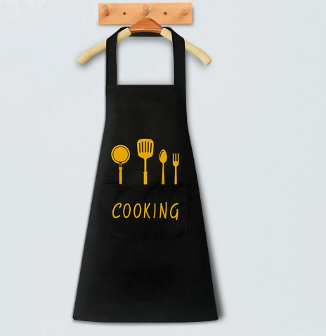 Knife and fork apron, kitchen and household cooking, super waterproof and oil resistant PVC apron for men and women，1pc
