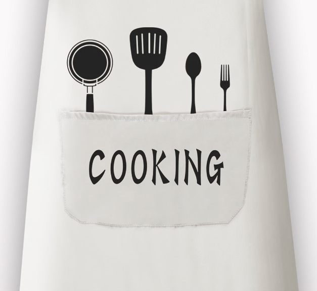 Knife and fork apron, kitchen and household cooking, super waterproof and oil resistant PVC apron for men and women，1pc