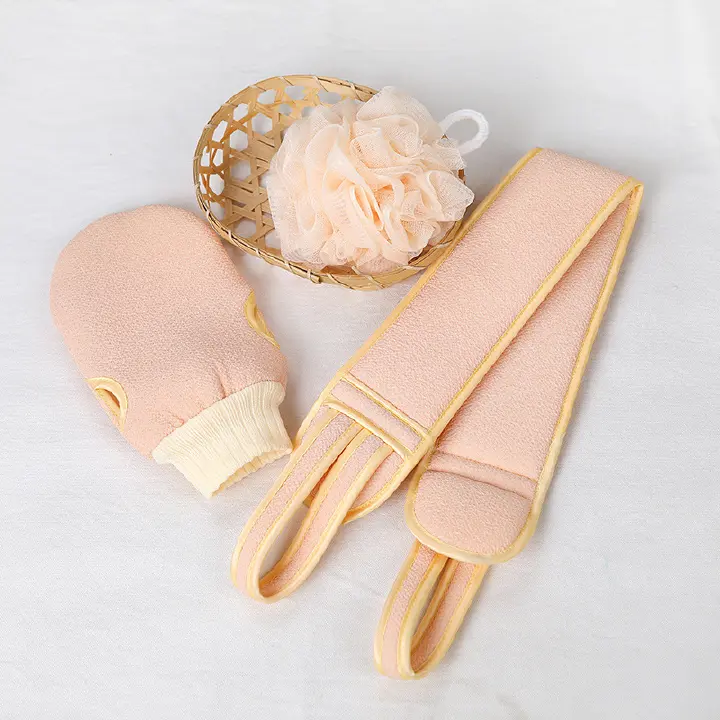 3pcs/set,Bathing and scrubbing tools, powerful cleaning and scrubbing tools, pull back bar shower ball shower towel set