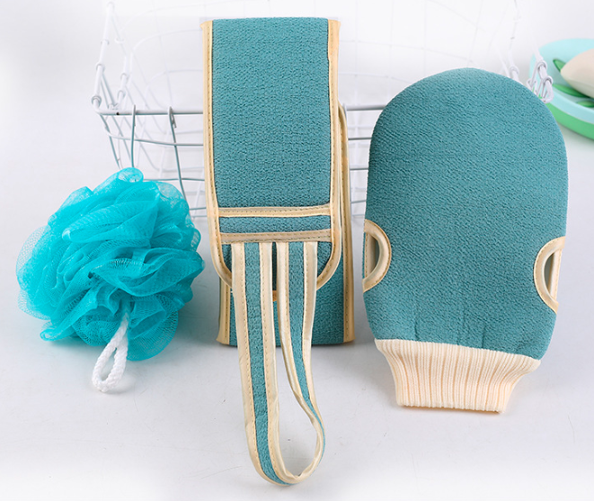 3pcs/set,Bathing and scrubbing tools, powerful cleaning and scrubbing tools, pull back bar shower ball shower towel set