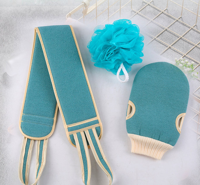 3pcs/set,Bathing and scrubbing tools, powerful cleaning and scrubbing tools, pull back bar shower ball shower towel set