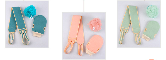 3pcs/set,Bathing and scrubbing tools, powerful cleaning and scrubbing tools, pull back bar shower ball shower towel set