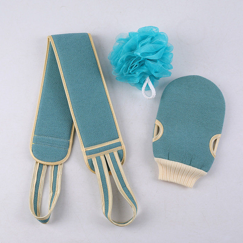 3pcs/set,Bathing and scrubbing tools, powerful cleaning and scrubbing tools, pull back bar shower ball shower towel set