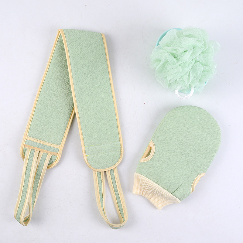 3pcs/set,Bathing and scrubbing tools, powerful cleaning and scrubbing tools, pull back bar shower ball shower towel set