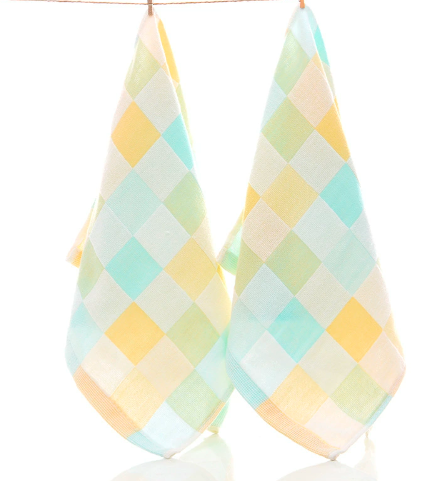 Small towel made of pure cotton, children's kindergarten hand towel, double-layer gauze, 2pcs