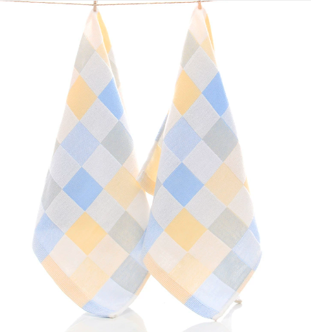 Small towel made of pure cotton, children's kindergarten hand towel, double-layer gauze, 2pcs