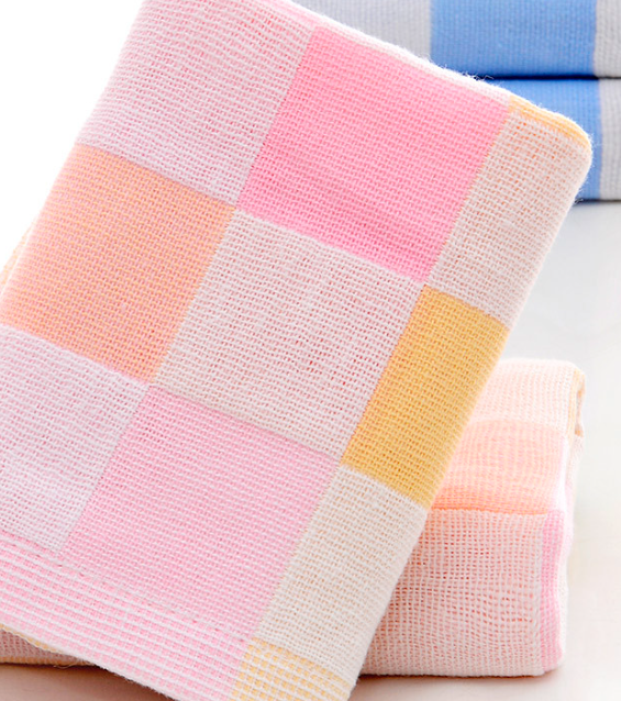 Small towel made of pure cotton, children's kindergarten hand towel, double-layer gauze, 2pcs