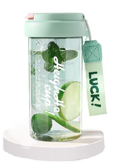Flower tea cup, plastic cup, student portable cup, travel cup, household cup，1pc