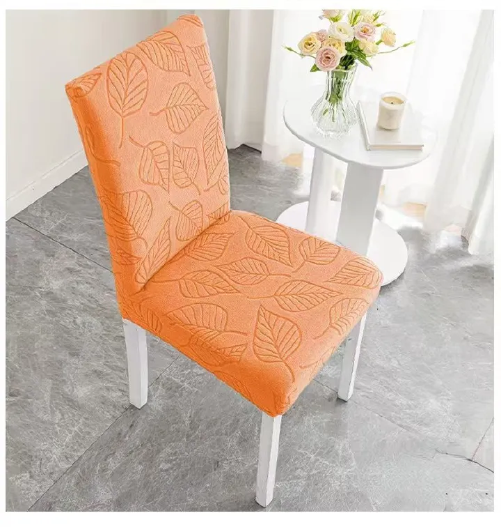 2pcs/set，Straight back chair cover, anti slip, dustproof, wear-resistant jacquard dining chair cover, household elastic all inclusive chair cover