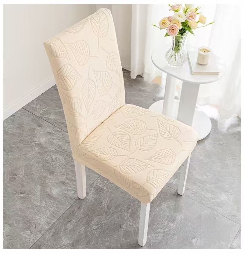 2pcs/set，Straight back chair cover, anti slip, dustproof, wear-resistant jacquard dining chair cover, household elastic all inclusive chair cover