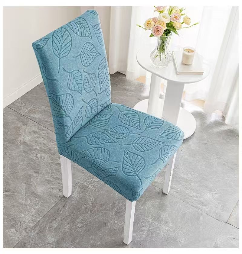 2pcs/set，Straight back chair cover, anti slip, dustproof, wear-resistant jacquard dining chair cover, household elastic all inclusive chair cover