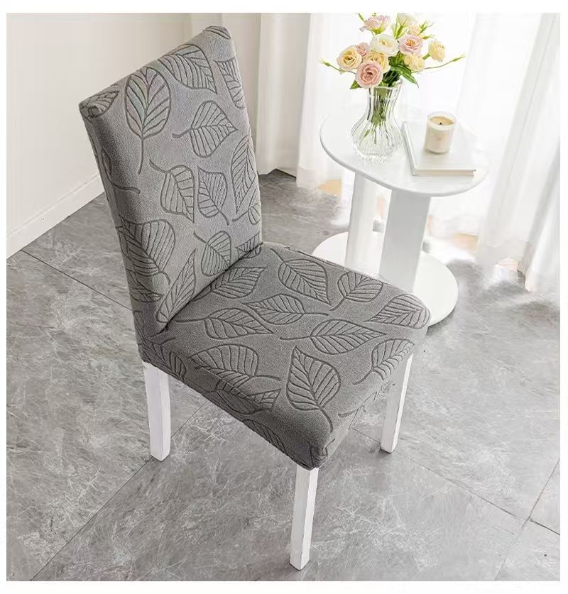 2pcs/set，Straight back chair cover, anti slip, dustproof, wear-resistant jacquard dining chair cover, household elastic all inclusive chair cover