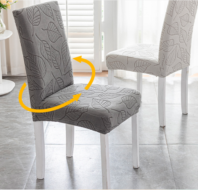 2pcs/set，Straight back chair cover, anti slip, dustproof, wear-resistant jacquard dining chair cover, household elastic all inclusive chair cover