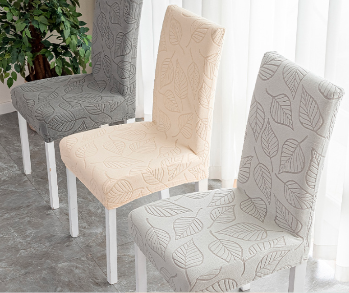 2pcs/set，Straight back chair cover, anti slip, dustproof, wear-resistant jacquard dining chair cover, household elastic all inclusive chair cover