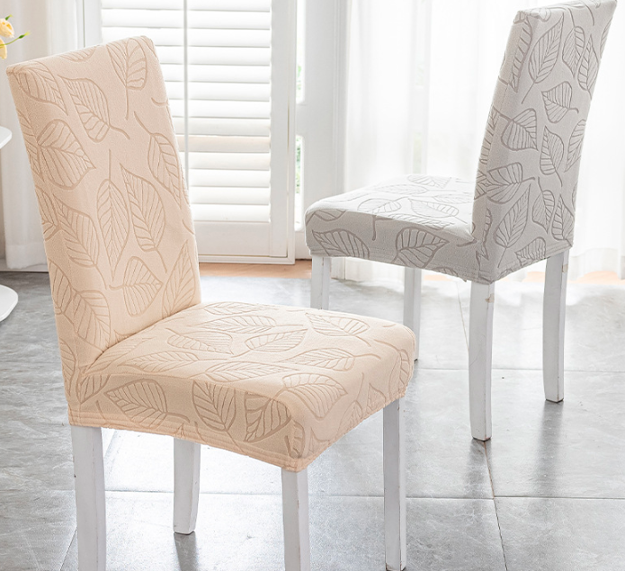 2pcs/set，Straight back chair cover, anti slip, dustproof, wear-resistant jacquard dining chair cover, household elastic all inclusive chair cover