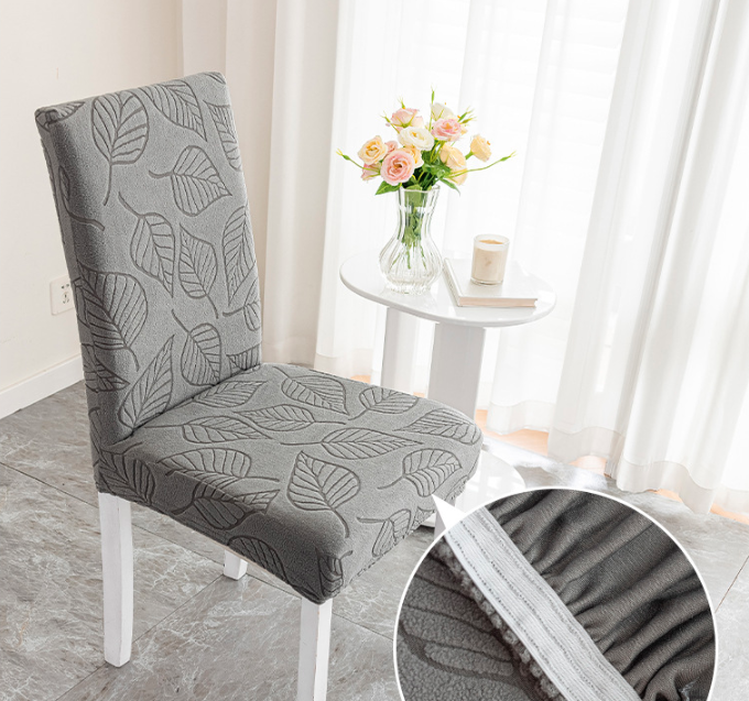2pcs/set，Straight back chair cover, anti slip, dustproof, wear-resistant jacquard dining chair cover, household elastic all inclusive chair cover