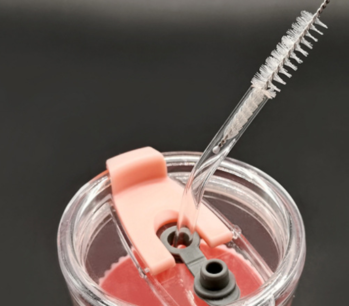 3pcs/set，Clean the inner wall of the straw, teapot spout brush, pipe brush, transparent test tube brush with hanging hole, water kettle cup straw brush