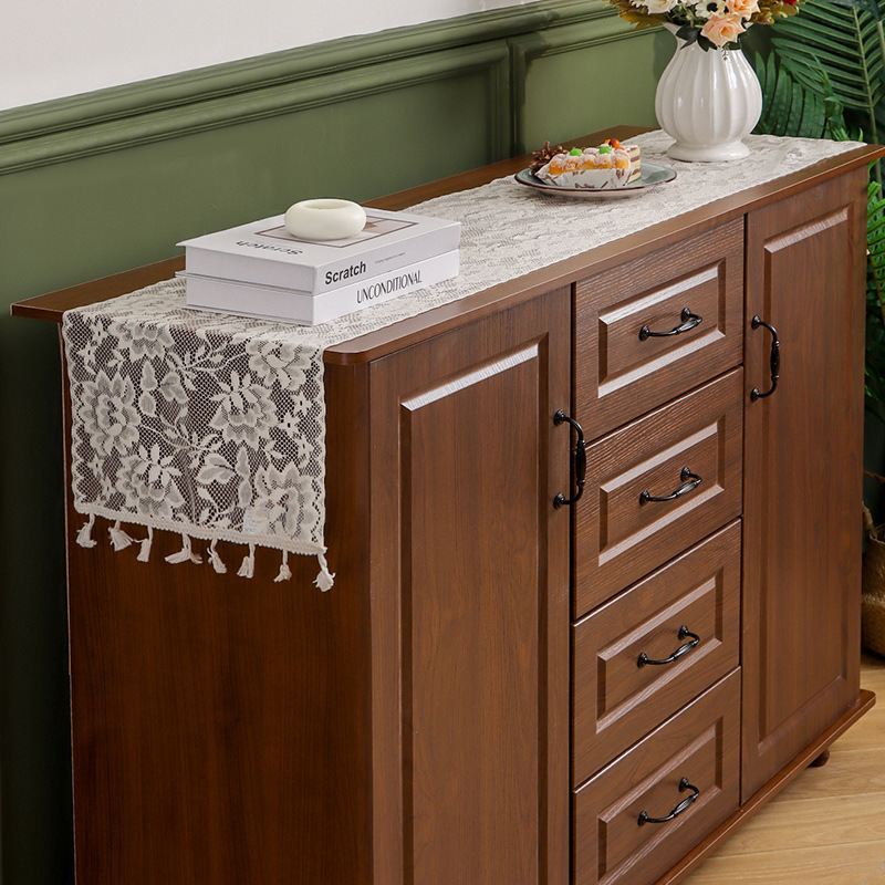 Lace table flag, French style light luxury high-end hollowed out dining cabinet tablecloth, decorative cloth long tablecloth