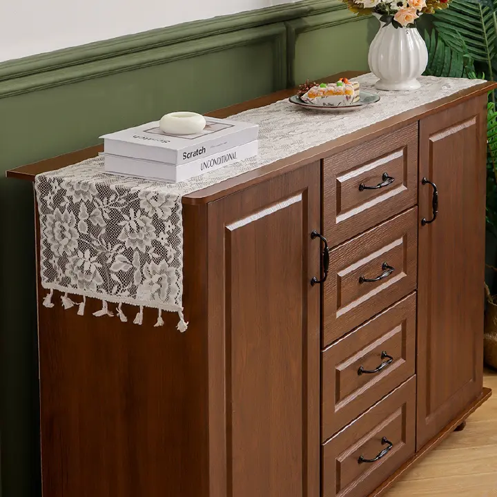 Lace table flag, French style light luxury high-end hollowed out dining cabinet tablecloth, decorative cloth long tablecloth