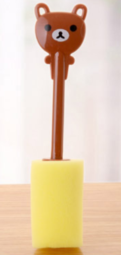 Cup brush, sponge plastic handle for cup cleaning, kitchen and daily use brush，1pc