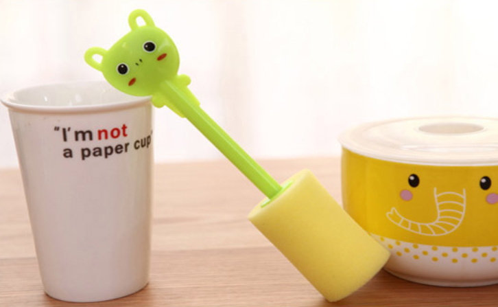 Cup brush, sponge plastic handle for cup cleaning, kitchen and daily use brush，1pc