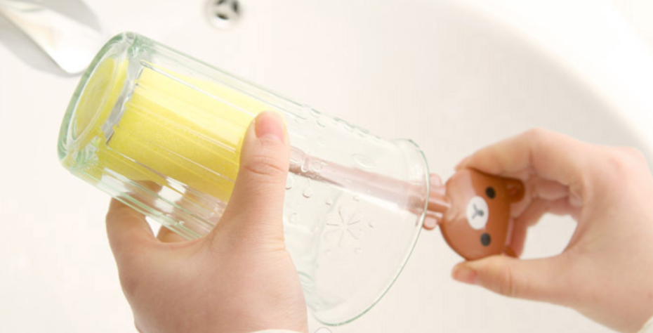 Cup brush, sponge plastic handle for cup cleaning, kitchen and daily use brush，1pc