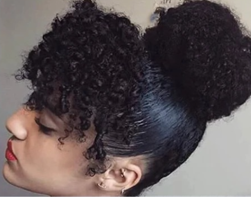 Women's synthetic wig with bangs, curly wool roll wig with bangs, wig piece