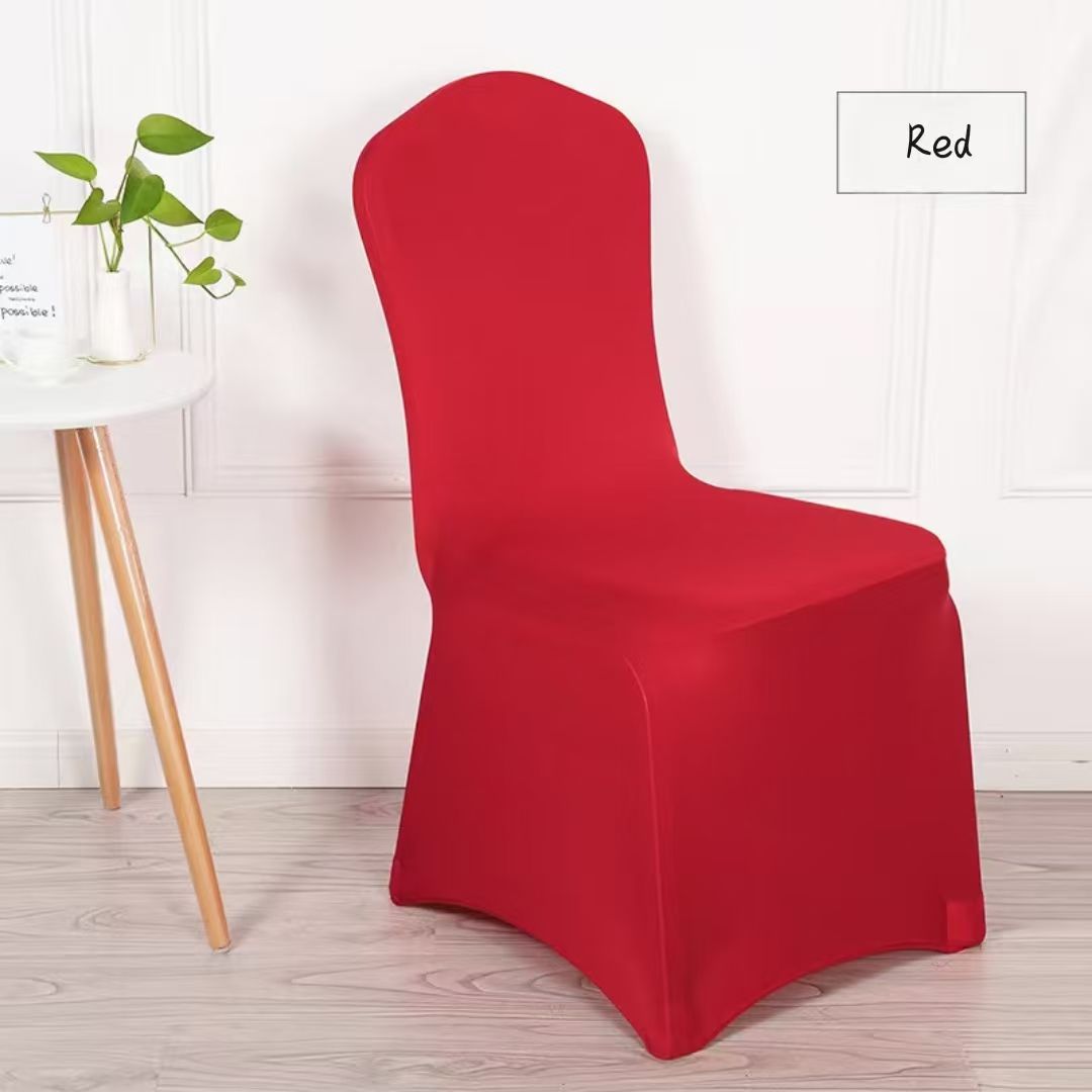 6pcs,Solid color elastic chair cover, hotel banquet chair cover, all inclusive dust-proof wedding one-piece stool cover, chair cover in multiple colors