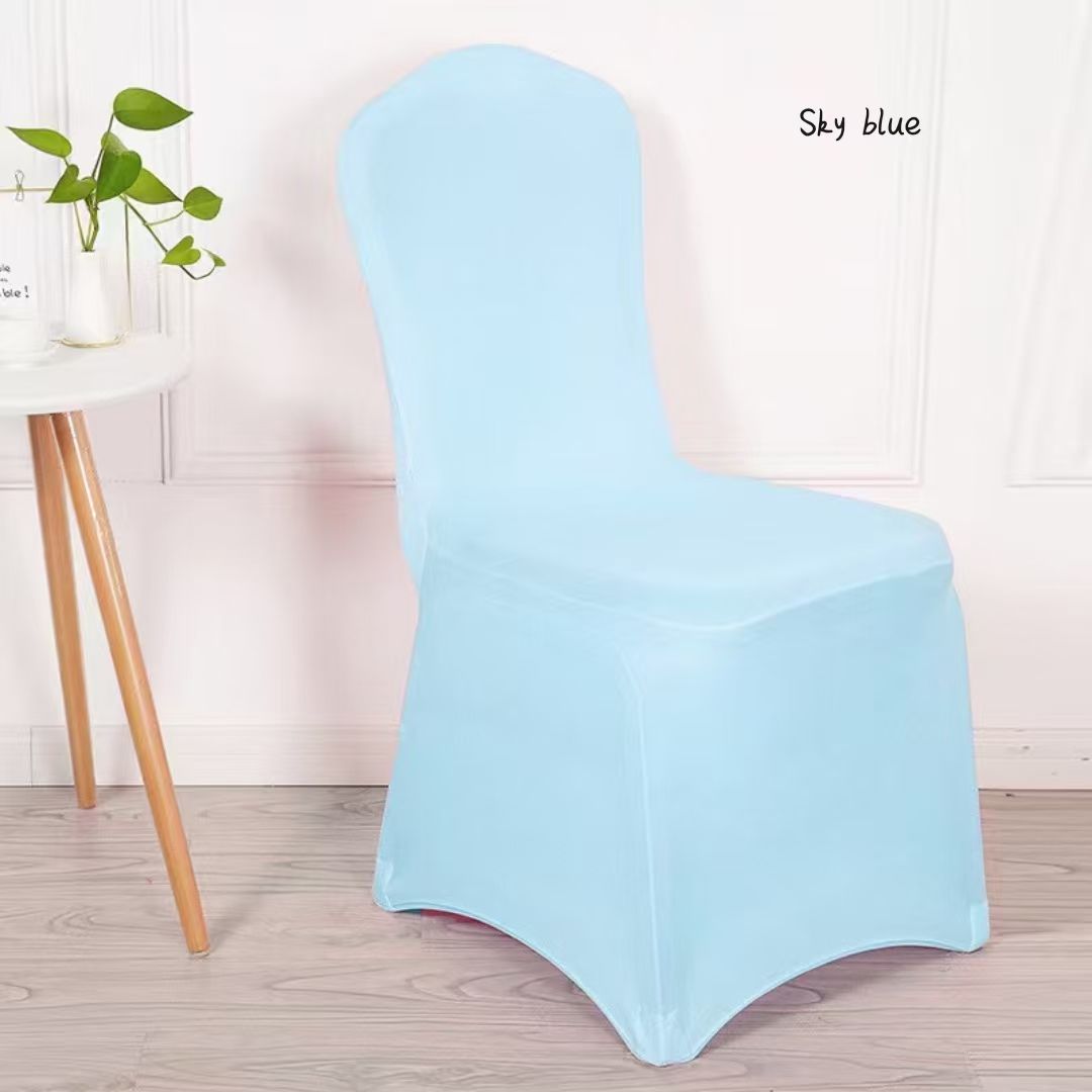 6pcs,Solid color elastic chair cover, hotel banquet chair cover, all inclusive dust-proof wedding one-piece stool cover, chair cover in multiple colors
