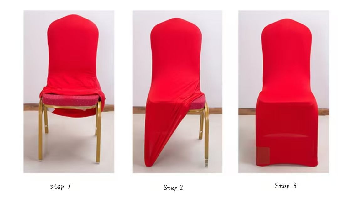 6pcs,Solid color elastic chair cover, hotel banquet chair cover, all inclusive dust-proof wedding one-piece stool cover, chair cover in multiple colors