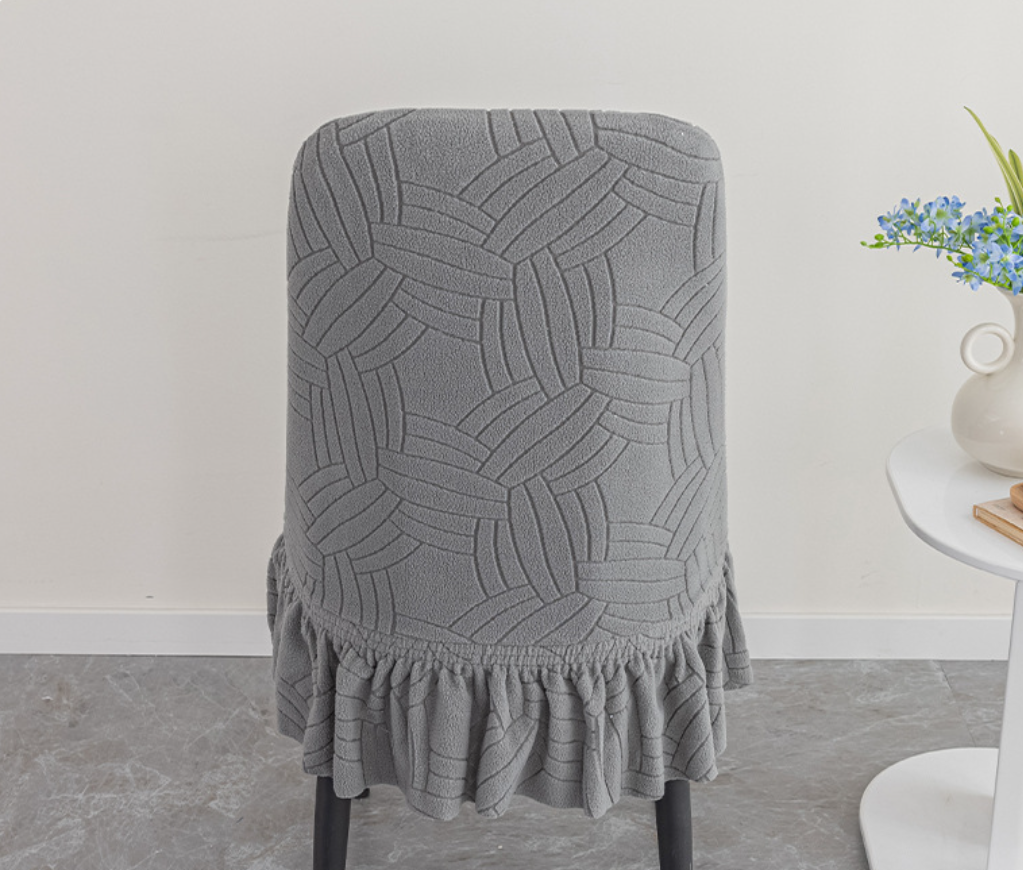 Thickened jacquard half skirt chair cover, corn velvet with increased elasticity curved chair cover, restaurant and household chair cover, dustproof and wear-resistant, half skirt chair cover