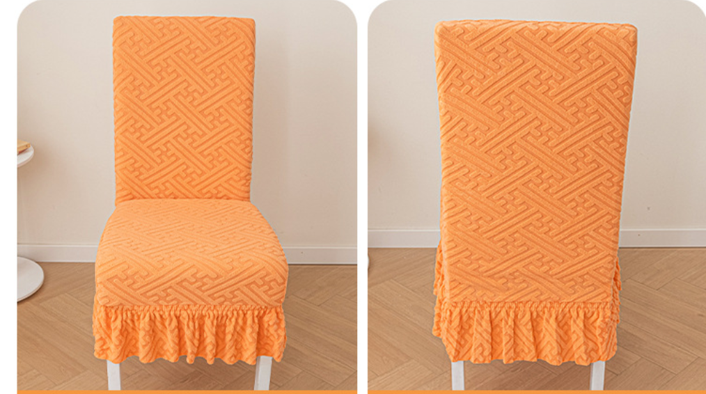 Thickened chair cover, straight back dining chair cover, elastic all inclusive integrated table and chair cover, jacquard chair cover, suitable for all seasons