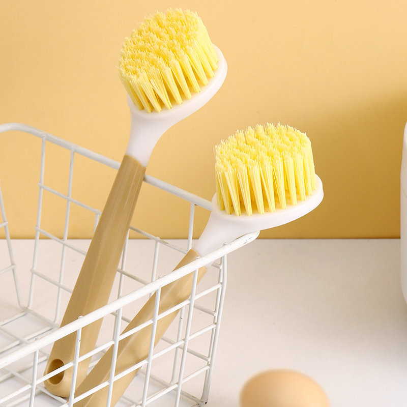 2pcs   Pot brush, household dishwashing brush, cleaning brush, universal long handle brush, kitchen pot brush