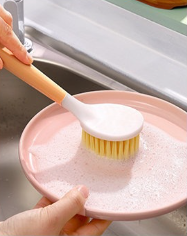 2pcs   Pot brush, household dishwashing brush, cleaning brush, universal long handle brush, kitchen pot brush