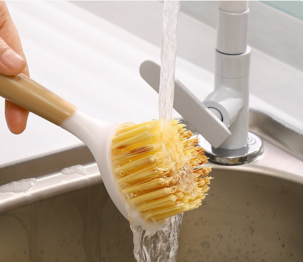 2pcs   Pot brush, household dishwashing brush, cleaning brush, universal long handle brush, kitchen pot brush