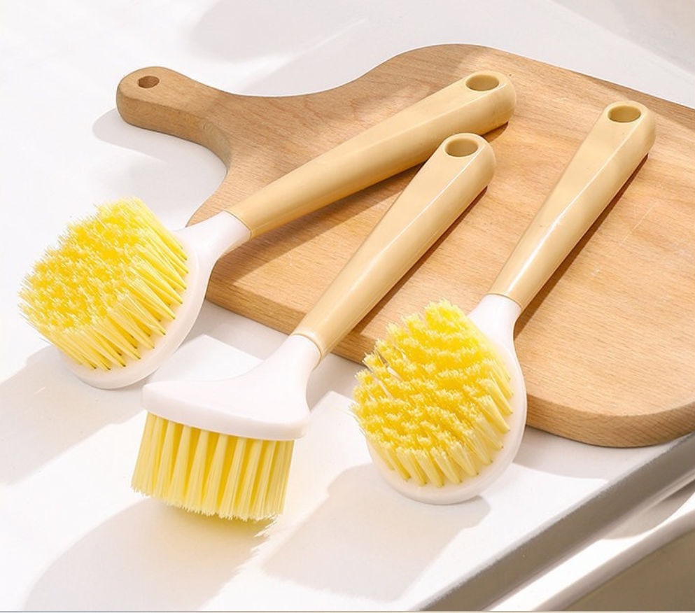 2pcs   Pot brush, household dishwashing brush, cleaning brush, universal long handle brush, kitchen pot brush