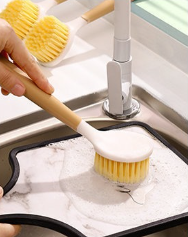 2pcs   Pot brush, household dishwashing brush, cleaning brush, universal long handle brush, kitchen pot brush