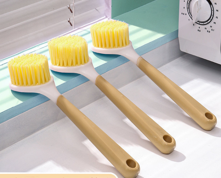 2pcs   Pot brush, household dishwashing brush, cleaning brush, universal long handle brush, kitchen pot brush