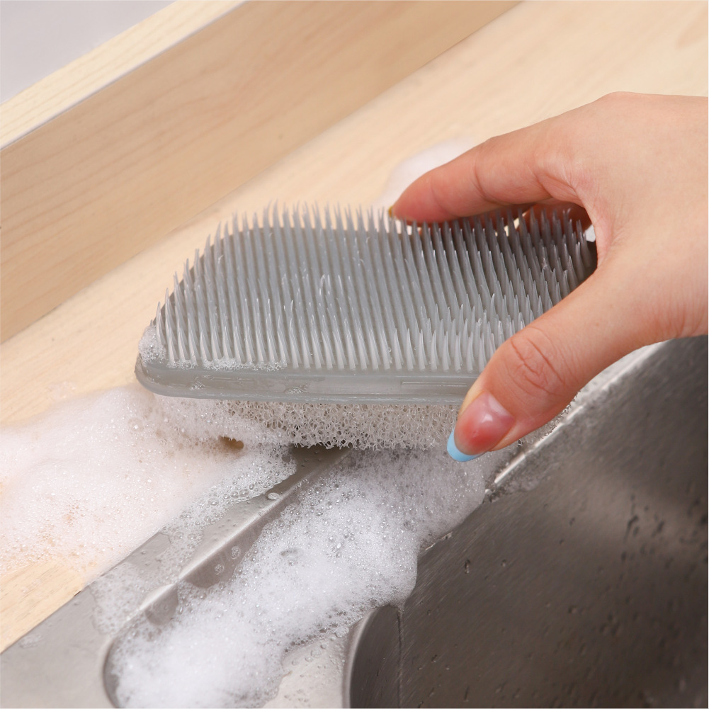 Fruit and vegetable brush, kitchen multifunctional bendable vegetable and fruit cleaning brush, household vegetable washing brush
