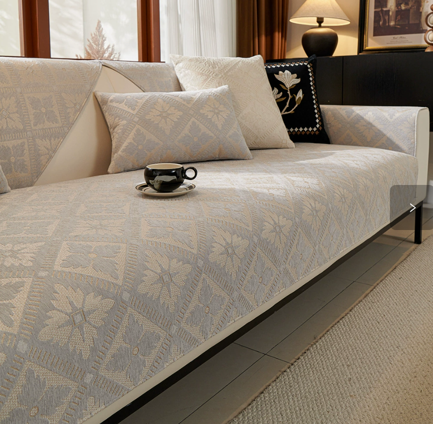 French high-end sofa cushion, suitable for all seasons, new modern Chenier non slip sofa cushion, sofa cover cloth