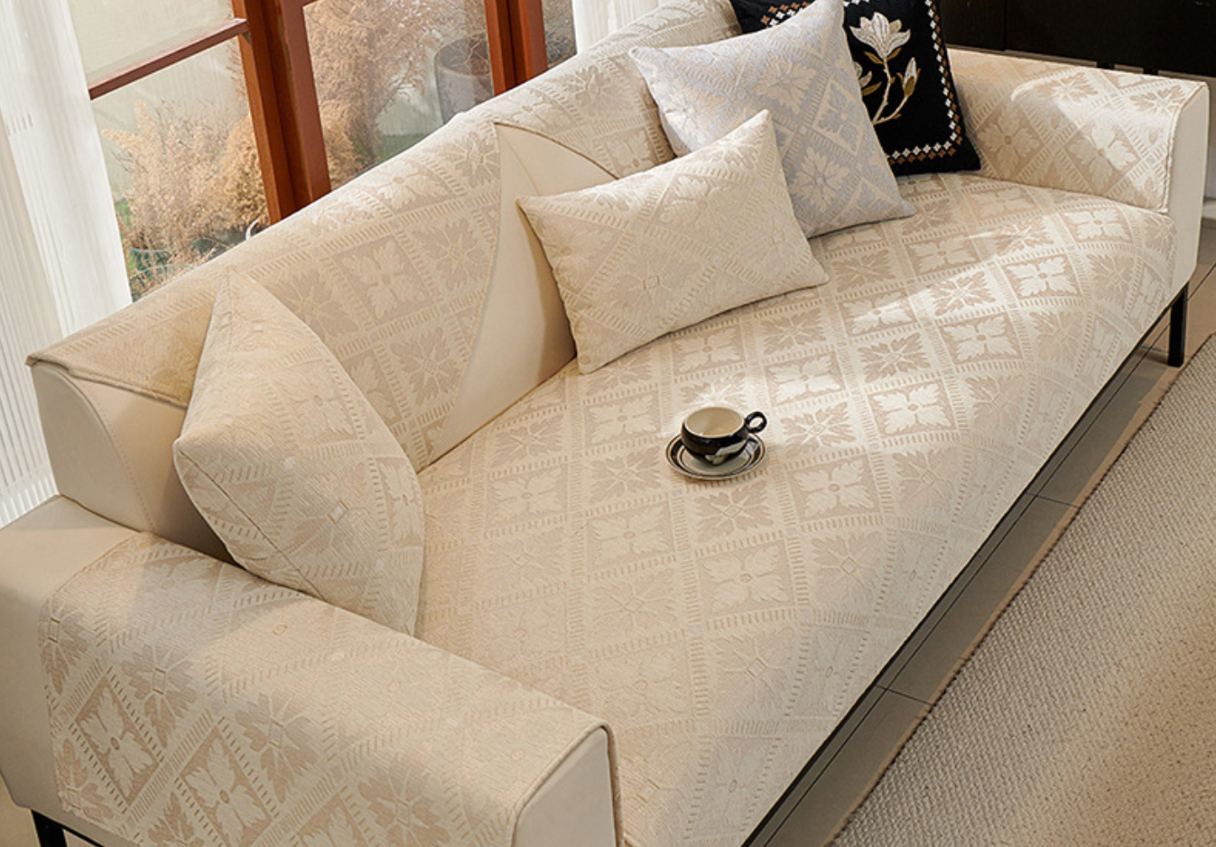 French high-end sofa cushion, suitable for all seasons, new modern Chenier non slip sofa cushion, sofa cover cloth