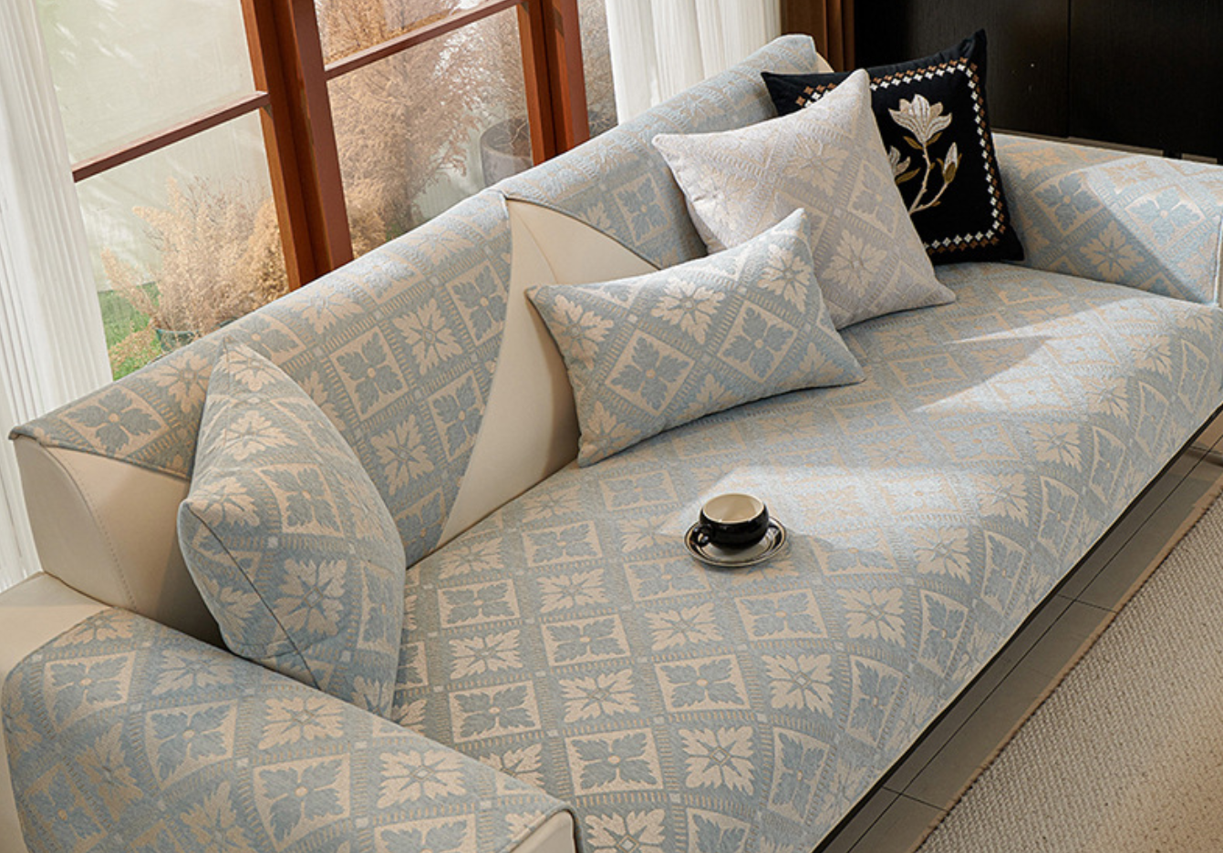 French high-end sofa cushion, suitable for all seasons, new modern Chenier non slip sofa cushion, sofa cover cloth