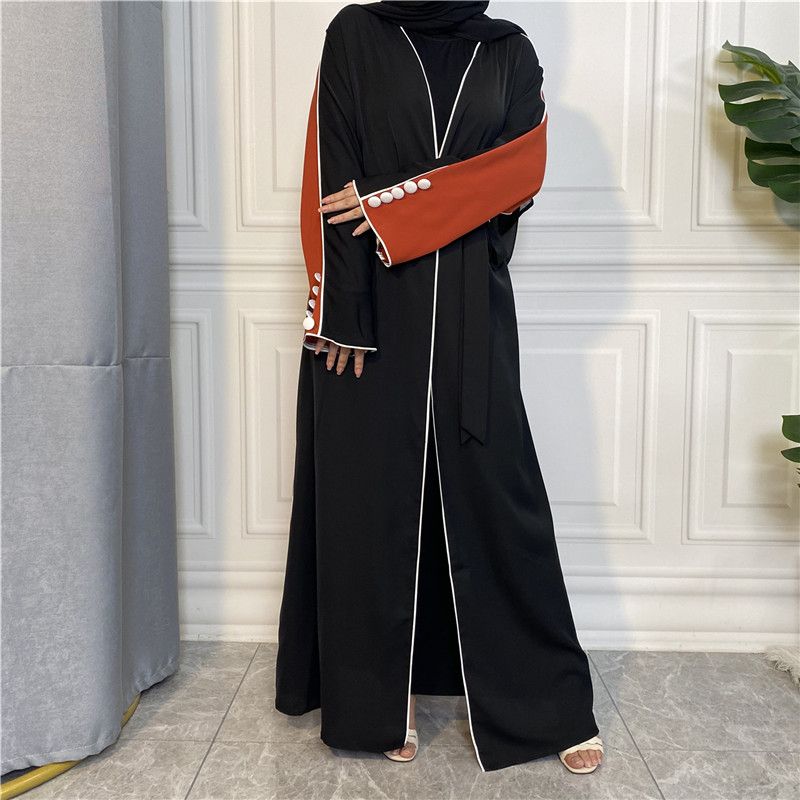 Ramadan Splicing Open Abaya Dubai Turkey Kaftan Muslim For Women Kimono Modest Robe Femme Caftan Marocain Islam Clothing