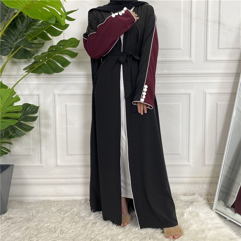 Ramadan Splicing Open Abaya Dubai Turkey Kaftan Muslim For Women Kimono Modest Robe Femme Caftan Marocain Islam Clothing