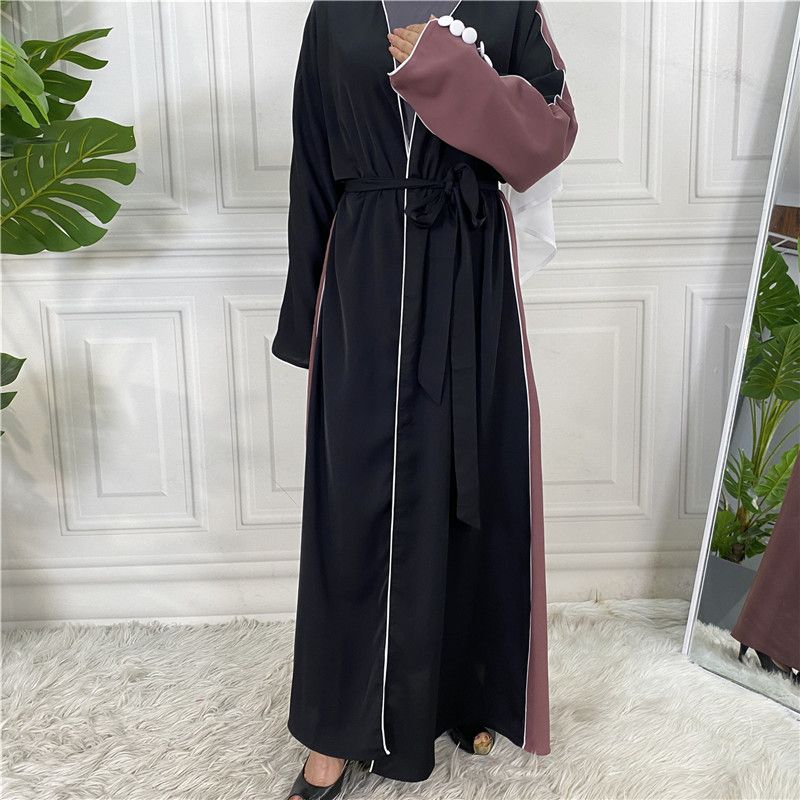 Ramadan Splicing Open Abaya Dubai Turkey Kaftan Muslim For Women Kimono Modest Robe Femme Caftan Marocain Islam Clothing