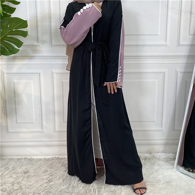 Ramadan Splicing Open Abaya Dubai Turkey Kaftan Muslim For Women Kimono Modest Robe Femme Caftan Marocain Islam Clothing