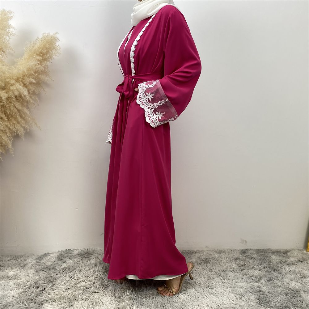 Muslim Ramadan embroidery open Abaya Dubai Turkish robe Women's kimono women's robe Moroccan Islamic elegant clothing