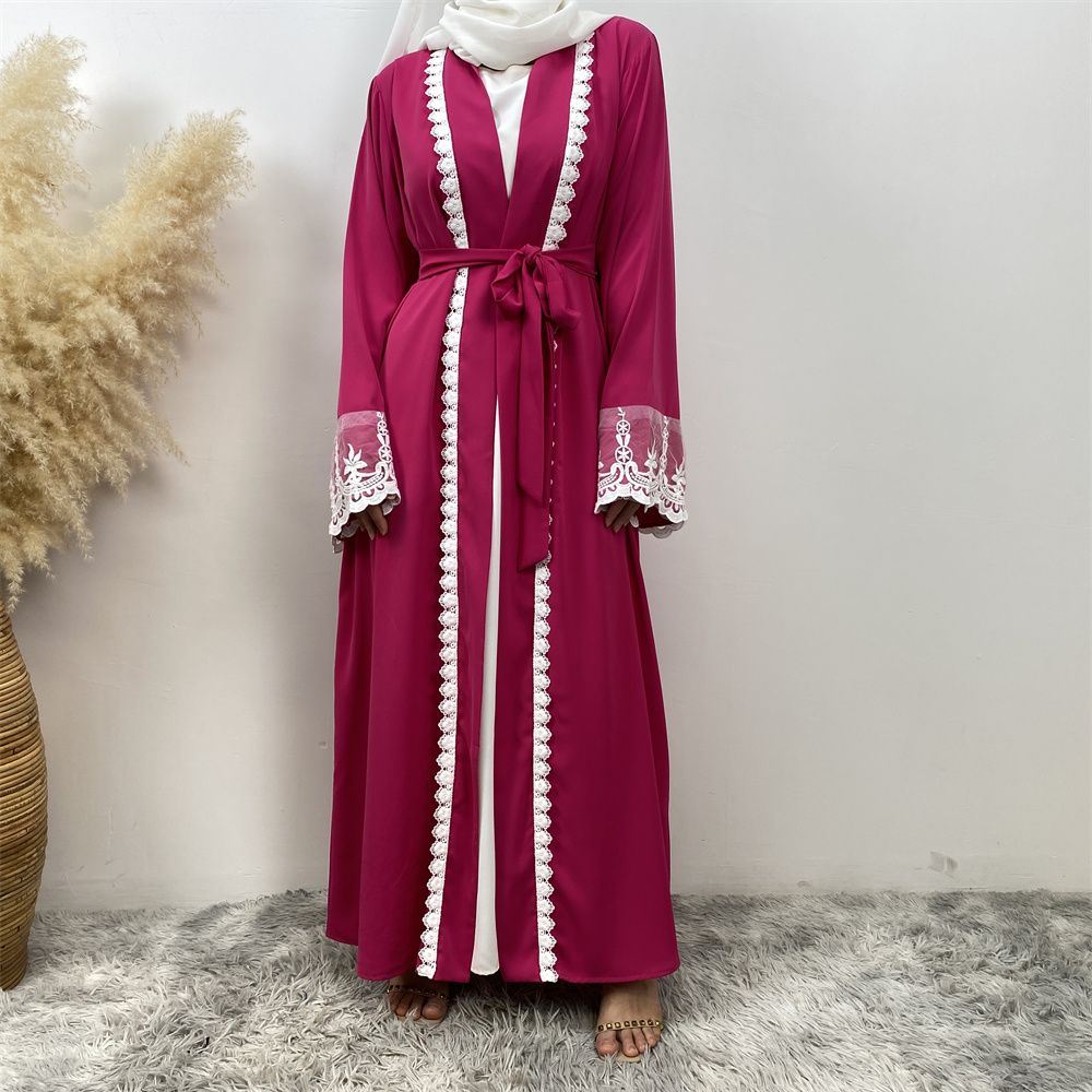 Muslim Ramadan embroidery open Abaya Dubai Turkish robe Women's kimono women's robe Moroccan Islamic elegant clothing