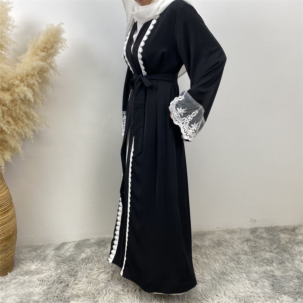 Muslim Ramadan embroidery open Abaya Dubai Turkish robe Women's kimono women's robe Moroccan Islamic elegant clothing
